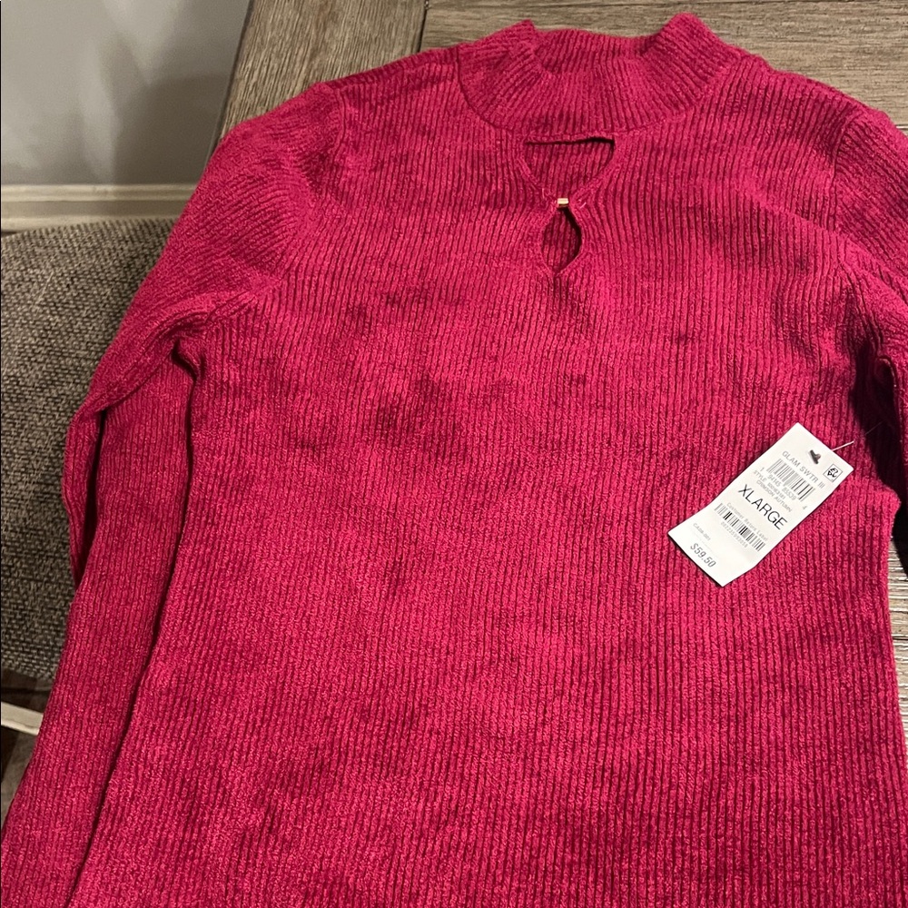 INC International Concepts women’s Burgundy Crewneck Sweater
